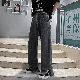 【流行の予感】デニム メンズ ファッション ストリート系 韓国系 春夏 スリット レギュラーウエスト レギュラー丈 無地 デニムパンツ
