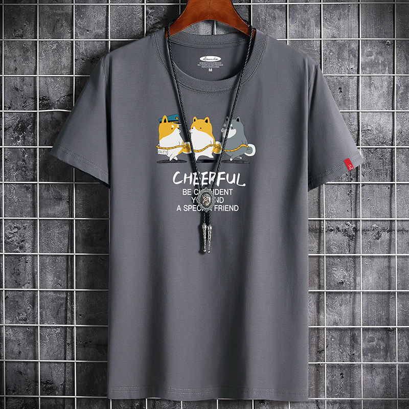 半袖シンプルカジュアルラウンドネックプルオーバープリントアルファベットTシャツ・POLOシャツ