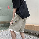  ポリエステル ファッション カジュアル 韓国系 夏 切り替え レギュラーウエスト 無地 アルファベット バーミューダ（5分丈）ショートパンツ