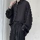 【海外 通販 サイト】韓国 ファッション 服 通販 夏 メンズ 長袖 シンプル カジュアル 定番 韓国系 折り襟 シングル ブレスト ギャザー 無地 シャツ