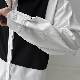  長袖 シンプル ファッション カジュアル 韓国系 一般 一般 折襟 シングルブレスト 切り替え 配色 ボタン レイヤード / 重ね着風シャツ