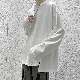 長袖ファッションカジュアル韓国系ショート丈ラウンドネックプルオーバースリット無地Tシャツ・POLOシャツ