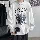 長袖ファッションカジュアル韓国系ラウンドネックプルオーバープリントアルファベットプリントTシャツ・POLOシャツ