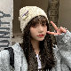 【おしゃれ度アップ】韓国 女性 レディース ファッション オシャレ 秋冬 ニット アップリケ サークル帽子 ニットキャップ・ビーニー