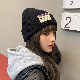 【おしゃれ度アップ】韓国 女性 レディース ファッション オシャレ 秋冬 ニット アップリケ サークル帽子 ニットキャップ・ビーニー