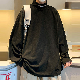 【着回し力抜群】メンズファッション 人気 カジュアル 韓国 通販 安い 長袖 ハイネック プルオーバー 刺繍 アルファベット シンプル ポリエステル Ｔシャツ