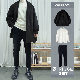 ブラック/コート+ホワイト/セーター+ブラック/パンツ