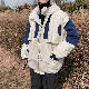 長袖 カジュアル ストリート系 スポーツ 韓国系 一般 一般 フード付き ジッパー 切り替え 配色綿コート・ダウンジャケット