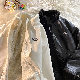 【リバーシブル】PU 長袖 シンプル ファッション ストリート系 韓国系   秋冬 スタンドネック ジッパー フェイクファー 無地綿コート・ダウンジャケット