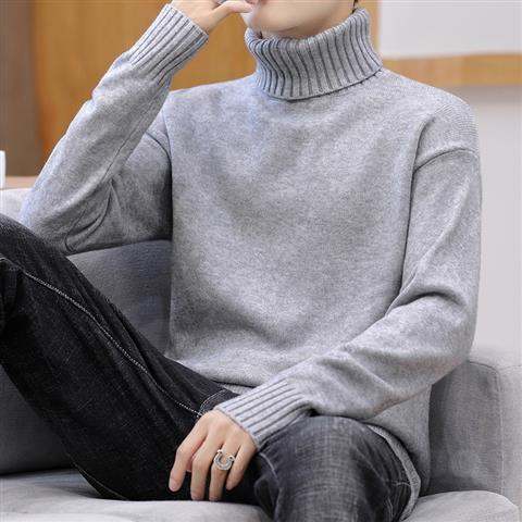 【お買い得】韓国 メンズ 服 おしゃれ ファッション シンプル ハイネック ニット プルオーバー  無地 長袖 セーター