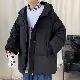 【着回し力抜群】メンズファッション 人気 カッコイイ 韓国 ストリート系 長袖 ファッション カジュアル フード付き ジッパー 無地 綿コート・ダウンジャケット