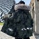 【個性的なデザイン】おしゃれ 冬服 メンズ 長袖 シンプル ストリート系 韓国系 フード付き ジッパー ファスナー カモフラ 綿コート・ダウンジャケット