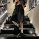  シンプル ファッション カジュアル ストリート系 韓国ファッション オシャレ 服 春 服 夏 服 ストラップ レギュラーウエスト 無地 バーミューダ（5分丈） ポリエステル メンズショートパンツ