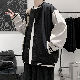  シンプル 切り替え 配色 一般 シングルブレスト ポリエステル 春 服 一般 秋  服 韓国ファッション オシャレ 服 長袖 スタンドネックジャケット