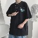 Tシャツ・POLOシャツ シンプル ファッション カジュアル ストリート系 韓国ファッション オシャレ 服 夏 服 ポリエステル 半袖 一般 一般 ラウンドネック プルオーバー なし プリント