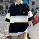 Tシャツ・POLOシャツ 一般 なし ポリエステル ファッション ラウンドネック アルファベット シンプル メンズ カジュアル 配色 一般 プルオーバー 半袖 夏 服 韓国ファッション オシャレ 服