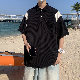 Tシャツ・POLOシャツ シンプル ファッション カジュアル ストリート系 韓国ファッション オシャレ 服 夏 服 ポリエステル 半袖 一般 POLOネック 切り替え ボタン