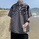 Tシャツ・POLOシャツ シンプル ファッション カジュアル ストリート系 韓国ファッション オシャレ 服 夏 服 ポリエステル 半袖 一般 POLOネック 切り替え ボタン