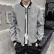 ジャケットシンプルカジュアル韓国ファッション オシャレ 服長袖スクエアネックジッパーファスナー20~40代無地