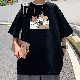 Tシャツ・POLOシャツカートゥーン五分袖韓国ファッション オシャレ 服プルオーバーメンズラウンドネックコットン一般夏 服ファッションプリント一般カジュアルプリント