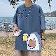 Tシャツ・POLOシャツポリエステルシンプルプリント半袖プリント夏 服一般韓国ファッション オシャレ 服一般プルオーバーラウンドネック