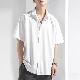 カーディガン メンズ ボタン 韓国ファッション オシャレ 服 無地 ポリエステル 夏 服 五分袖 折り襟 一般 ファッション ボタン 一般 カジュアル