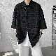 カーディガン ボタン 一般 ストリート系 配色 ポリエステル メンズ シンプル 韓国ファッション オシャレ 服 一般 夏 服 折り襟 ボタン チェック柄 ファッション 五分袖