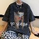 ヴィンテージTシャツ【韓国で人気爆発 】メンズファッション 人気 カッコイイ 韓国 ストリート系 夏 ラウンドネック プルオーバー プリント コットン レトロ