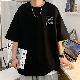 【大流行新作】Tシャツ メンズファッション 人気 カッコイイ ストリート系 五分袖 ラウンドネック プルオーバー アルファベット 配色 プリント