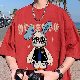 Tシャツ・POLOシャツシンプル韓国ファッション オシャレ 服ポリエステル夏 服一般中長ラウンドネック五分袖プルオーバーストリート系モードプリント動物柄