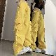 【可愛いデザイン】カジュアルパンツ レディースファッション シンプル 大きめのサイズ感 ハイウエスト ロング丈 無地 韓国ファッション