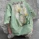 ヴィンテージTシャツTシャツ・POLOシャツ 夏 服 一般 ラウンドネック プルオーバー プリント アルファベット プリント 花模様 ポリエステル シンプル ファッション モード系 カジュアル 韓国系