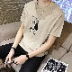 Tシャツ・POLOシャツ ラウンドネック プリント 夏 服 プルオーバー 韓国ファッション オシャレ 服 一般 カジュアル メンズ プリント アルファベット モード系 ポリエステル