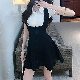 [女性に大人気 ] シャツワンピース 韓国ファッション オシャレ 夏服 半袖 折り襟 レイヤード / 重ね着風 切り替え ハイウエスト Aライン 配色可愛い