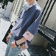 Tシャツ・POLOシャツラウンドネックレイヤード / 重ね着風定番ポリエステルプルオーバー夏 服配色韓国ファッション オシャレ 服一般カジュアル