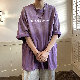 Tシャツ・POLOシャツ韓国ファッション オシャレ 服夏 服ラウンドネックプルオーバーなしプリント無地アルファベットプリントポリエステルシンプルカジュアル韓国系