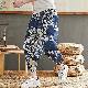 【人気爆発】カジュアルパンツ メンズファッション 韓国ファッション プリント レギュラーウエスト クロップド丈（7分丈） 花模様 夏服
