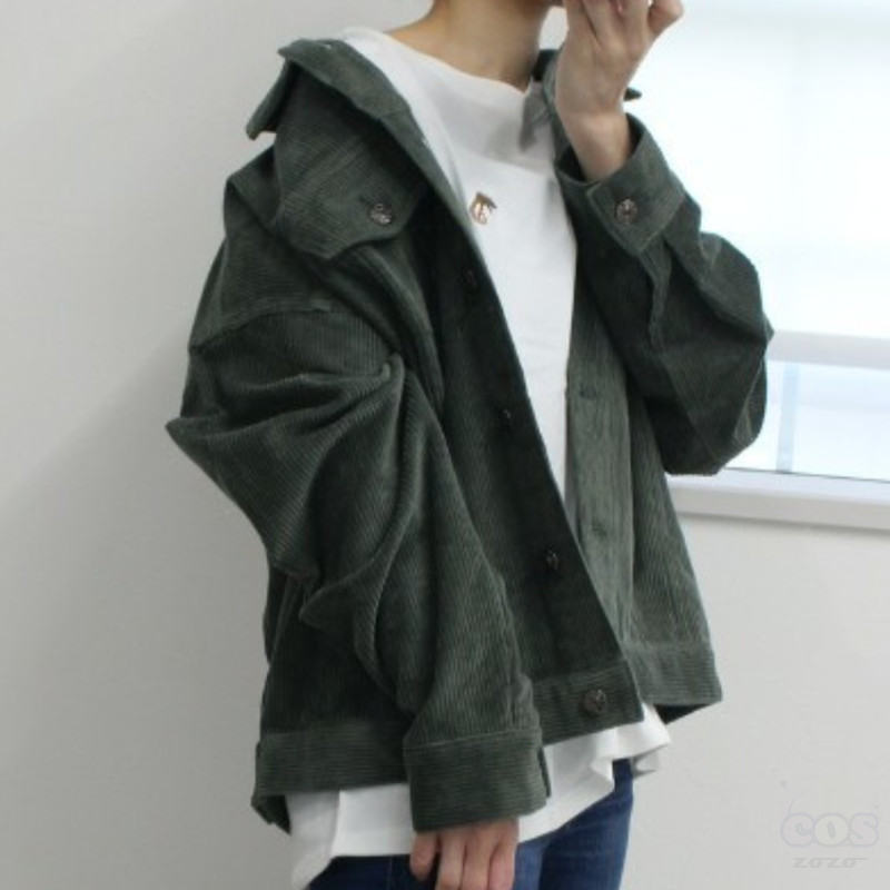 ジャケット一般無地ファッション一般長袖春 服カジュアルボタン折り襟韓国ファッション オシャレ 服シンプルシングルブレストポリエステル