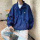 シャツ 韓国ファッション オシャレ 服 秋  服 メンズ 長袖 一般 折り襟 プルオーバー ボタン 無地 ポリエステル ファッション モード系 カジュアル シンプル