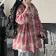 カーディガンカジュアル韓国ファッション オシャレ 服シンプルファッションメンズ長袖POLOネックシングルブレストボタン切り替え20~40代チェック柄