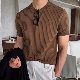 Tシャツ・POLOシャツシンプル韓国ファッション オシャレ 服メンズポリエステル半袖一般一般ラウンドネックプルオーバーなし20~40代無地