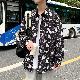 シャツカジュアルスウィート韓国ファッション オシャレ 服ポリエステル長袖一般一般折り襟シングルブレストなし20~40代配色プリント