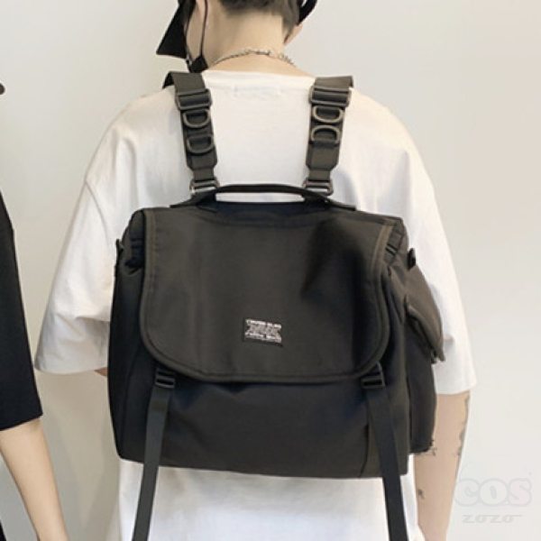 韓国風ファッション  カジュアル カバー 斜め掛け リュック センターピンタック バッグ