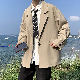 スーツ シンプル ファッション 韓国ファッション オシャレ 服 秋冬 メンズ ポリエステル 長袖 一般 一般 折り襟 シングルブレスト ボタン 無地 チェック柄