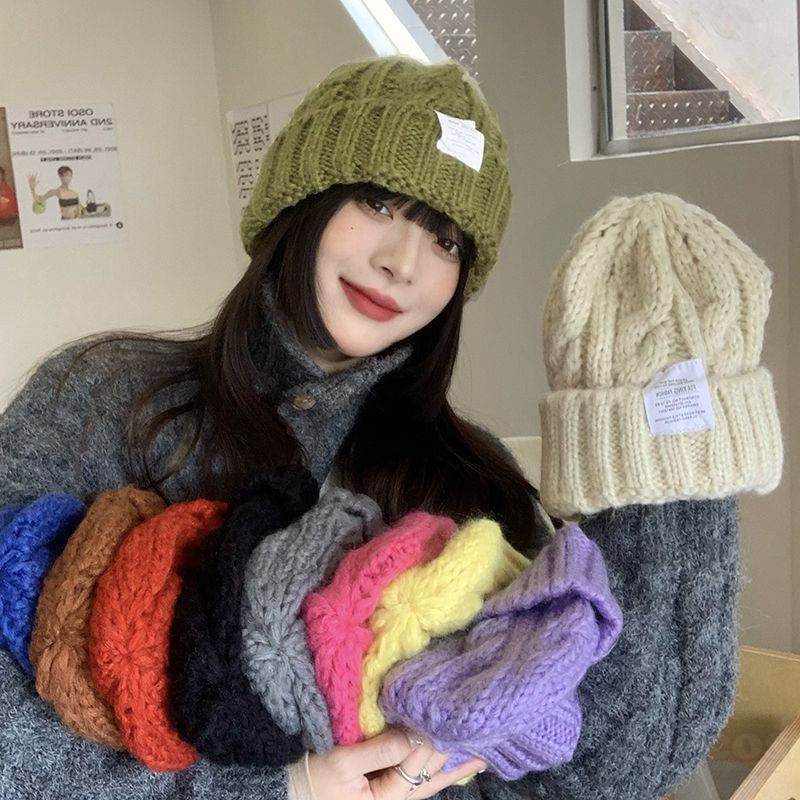 おしゃれ度アップ 帽子 韓国ファッション オシャレ 冬秋 レディース ニット なし 無地