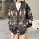 カーディガン ファッション カジュアル 韓国ファッション オシャレ 服 秋冬 メンズ ポリエステル 長袖 一般 一般 Vネック シングルブレスト プリント ボタン 配色 幾何模様