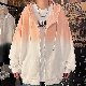 カーディガン ジッパー 学園風 フード付き 秋  服 なし 一般 ポリエステル 一般 メンズ グラデーション色 長袖 韓国ファッション オシャレ 服 カジュアル シンプル