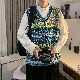 セーター シンプル ファッション カジュアル 韓国ファッション オシャレ 服 ナチュラル 秋冬 メンズ ポリエステル ノースリーブ ノースリーブ 一般 Vネック プルオーバー なし 配色