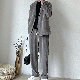 セットアップ韓国ファッション オシャレ 服メンズ折り襟シングルブレスト切り替え20~40代無地ポリエステルレトロ