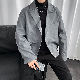 ジャケット シンプル ファッション 韓国ファッション オシャレ 服 春秋 メンズ ポリエステル 長袖 一般 一般 折り襟 ボタン ボタン 無地